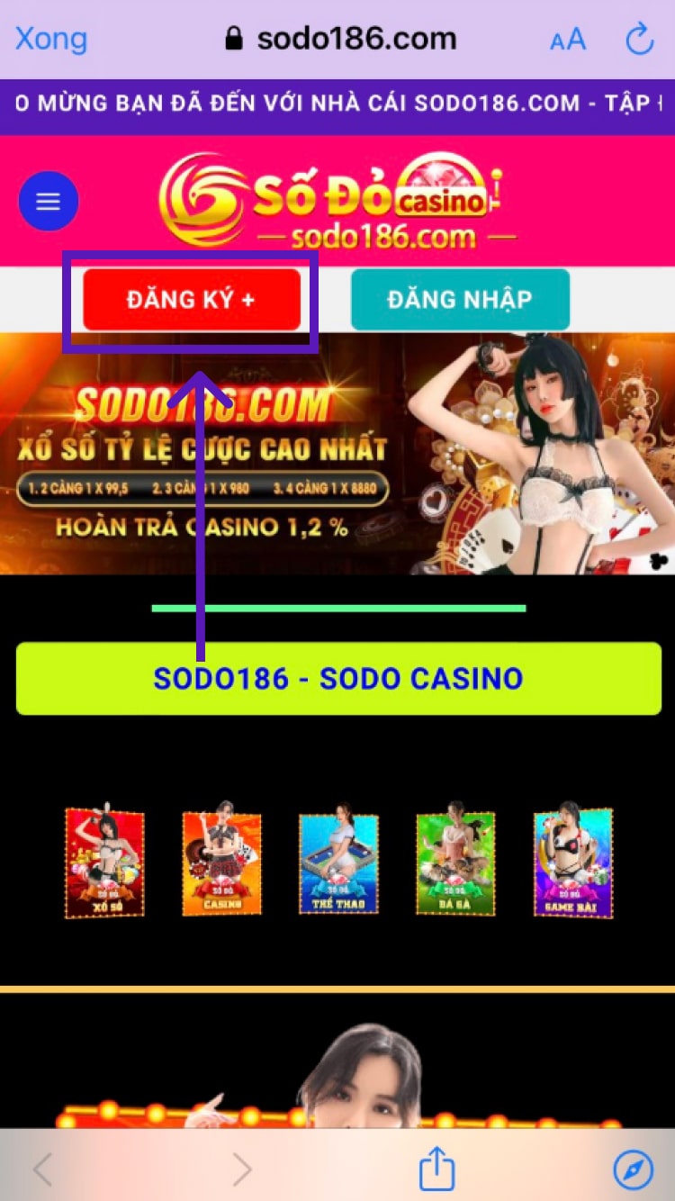 Hướng dẫn đăng ký tài khoản Sodo Casino